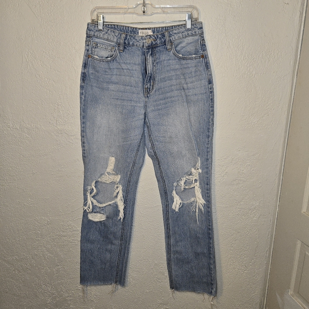 Cello Light Blue Distressed Ankle Jeans Womens Size 9/10